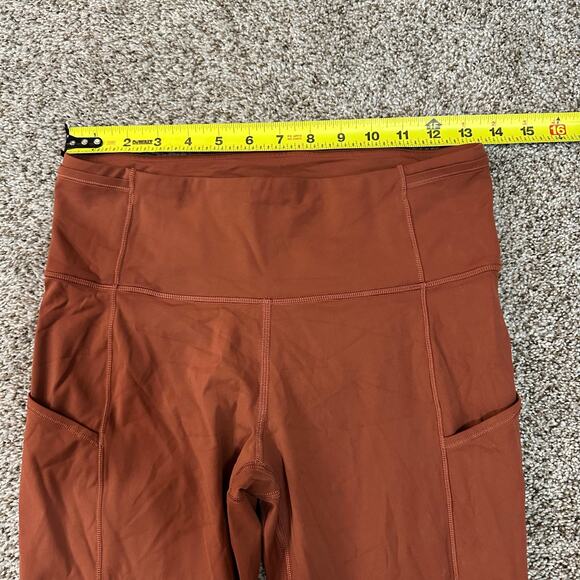 LULULEMON Women's Fast and Free High-Rise Crop 23" Size 8 In Dark Terracotta - Picture 12 of 13